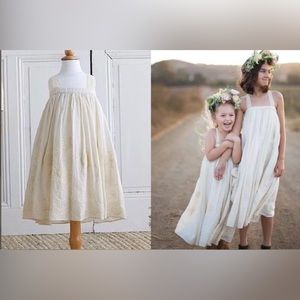 EleStory Embroidered Dress in Natural, 10-12